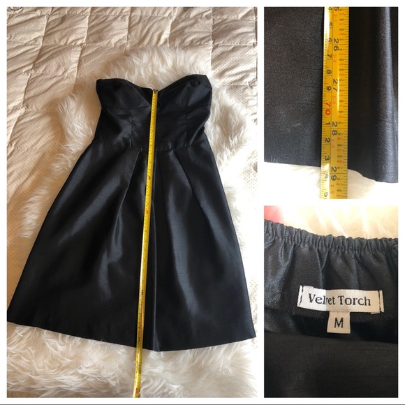 LBD - Black Strapless Pleated Dress - Size M - Picture 5 of 8